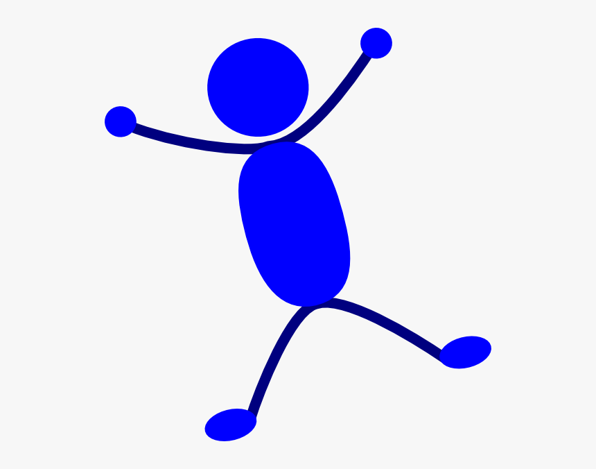 Solid Blue Man Jumping Svg Clip Arts - Cartoon Of Person Jumping, HD Png Download