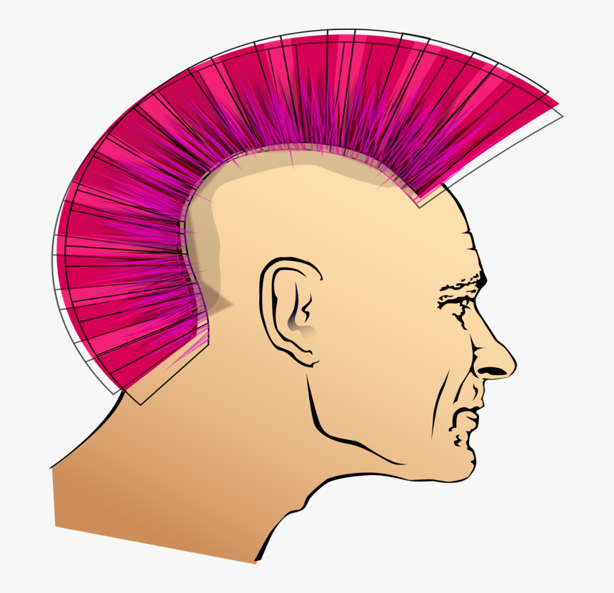 Hairstyle,art,chin - Punk Mohawk Comic, HD Png Download