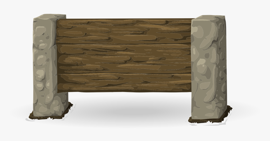 Sign, Wooden, Pillar, Massive, Rustic, Solid, Old - Table, HD Png Download