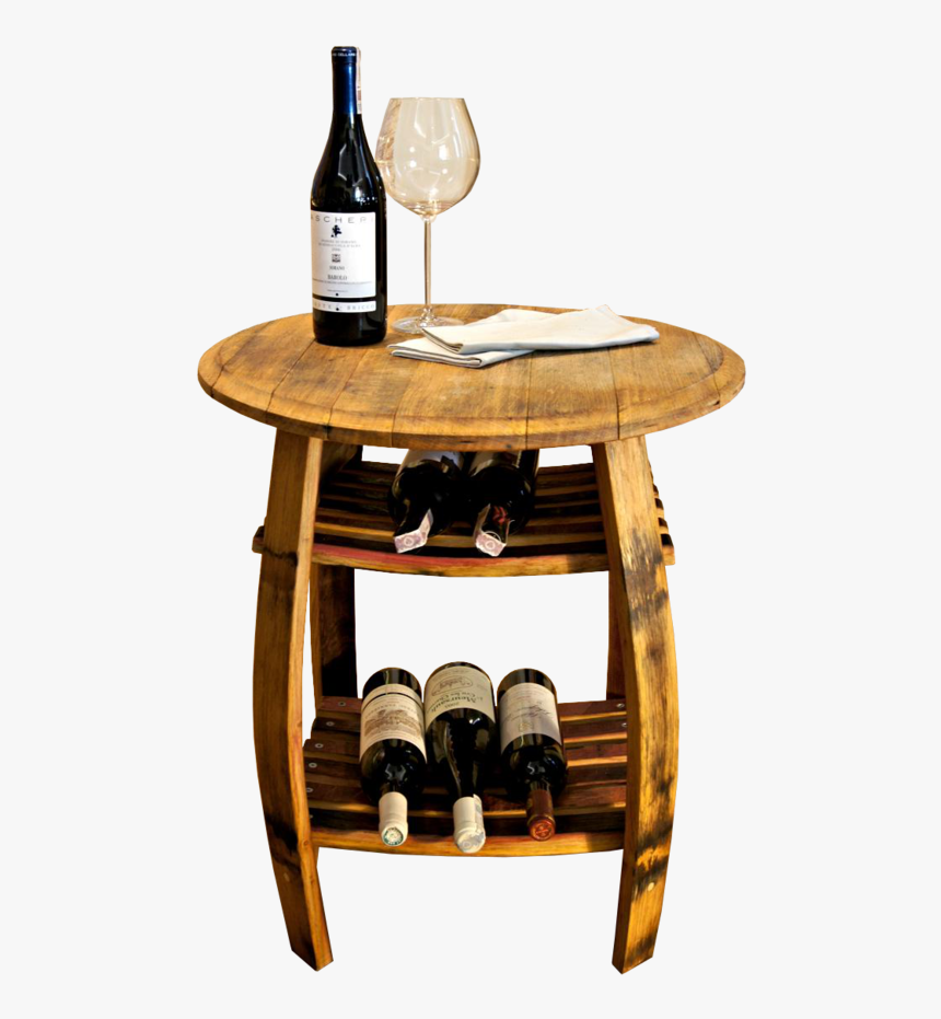 Side Table From An Old Wine Barrel - Table Of Wine Png, Transparent Png