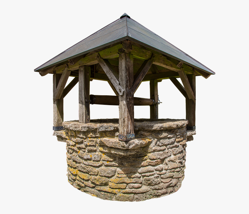 Fountain, Cistern, Water, Roof, Truss, Old, Middle - Water Well Roof, HD Png Download