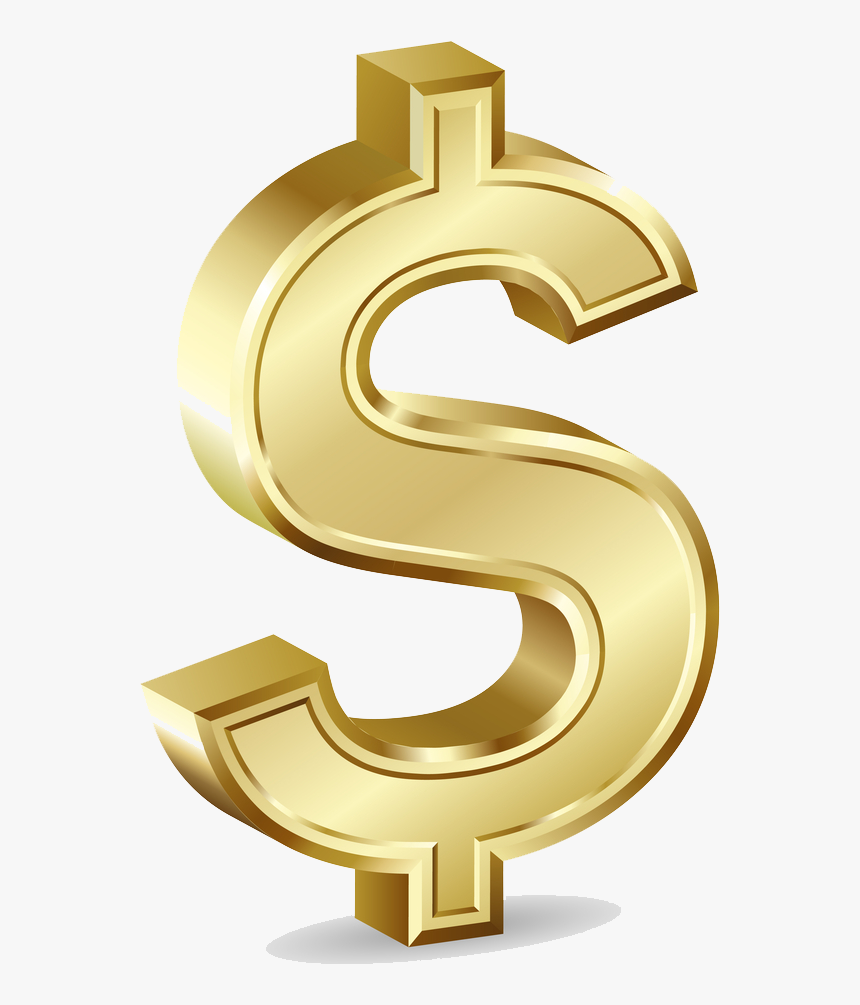 Gold Dollar Transparent Png - Transparent Background Gold Dollar Sign, Png Download