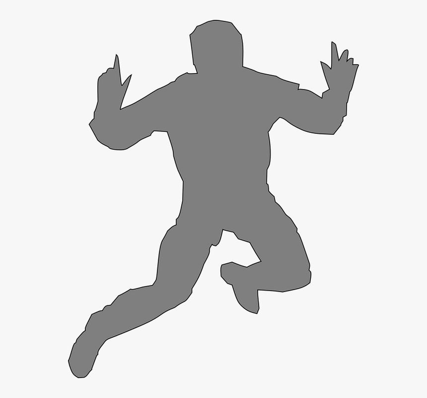 Man, Jumping, Leaping, Hands Up, Joy, Success - Silhouette Of A Person Jumping, HD Png Download