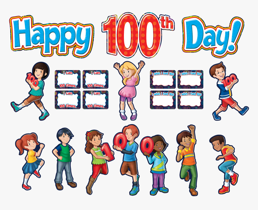 Fireworks Happy 100th Day Bulletin Board Display Set - Bulletin Board, HD Png Download