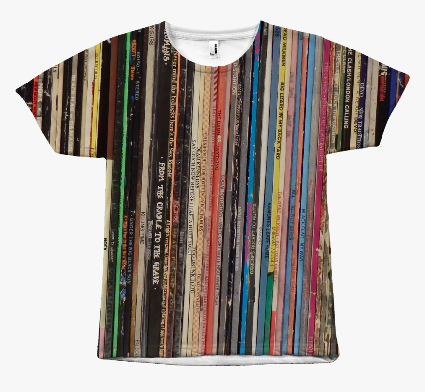 All Over Print Punk Rock Vinyl Record Album Tee - Pattern, HD Png Download