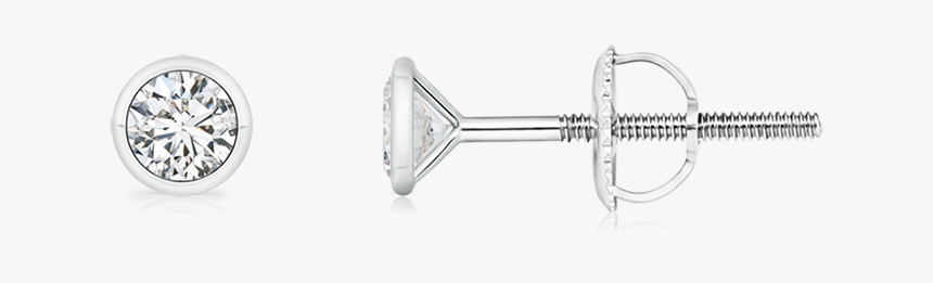 Martini Setting Bezel Set Lab Grown Diamond Stud Earrings - Earrings, HD Png Download