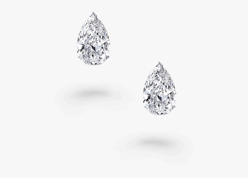 Classic Graff Pear Shape Diamond Stud Earrings - Platinum, HD Png Download
