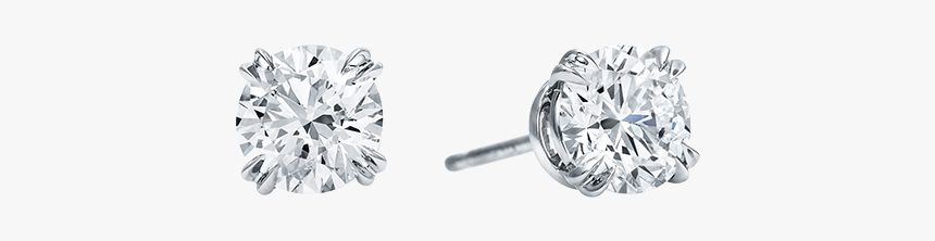 Round Brilliant Diamond Earstuds - Engagement Ring, HD Png Download