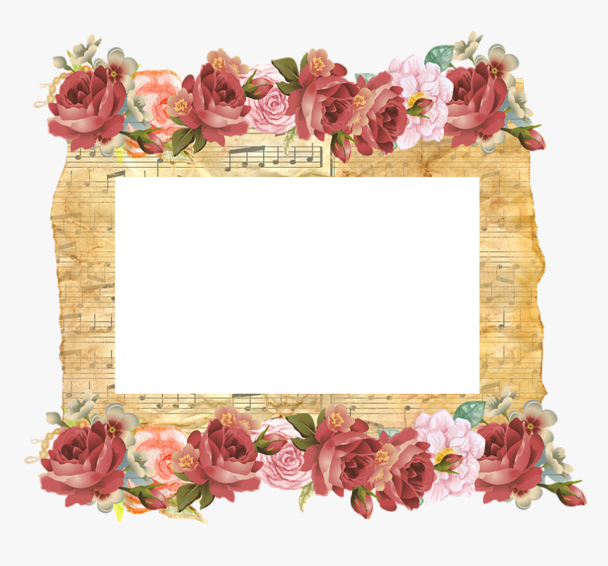 Frame Background Old Parchment Musical Notes Birthday