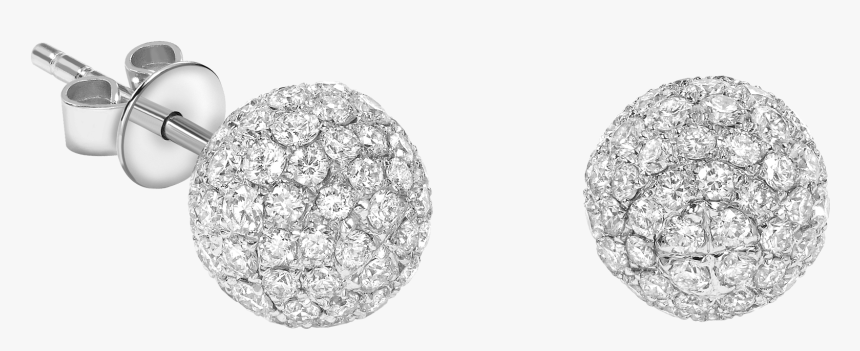 12 Diamond 18ct White Gold Stud Earrings - Ring, HD Png Download