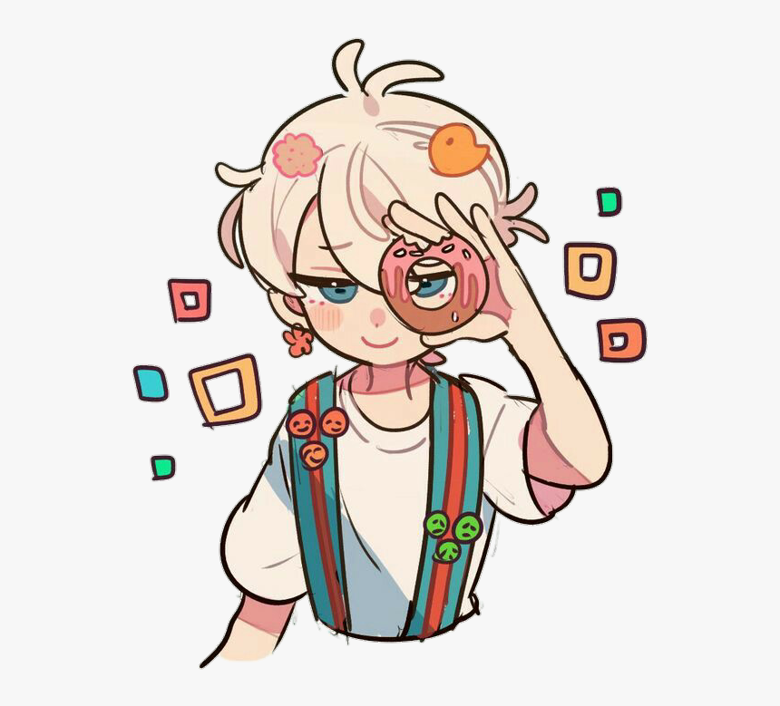 #donut #girl #tumblr #formas Geométricas #cute #kawaii - 손털, HD Png Download