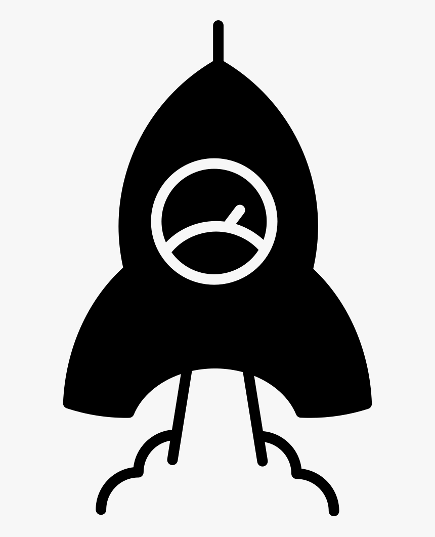 Space Ship Silhouette With Speedometer Launching - Spacecraft, HD Png Download