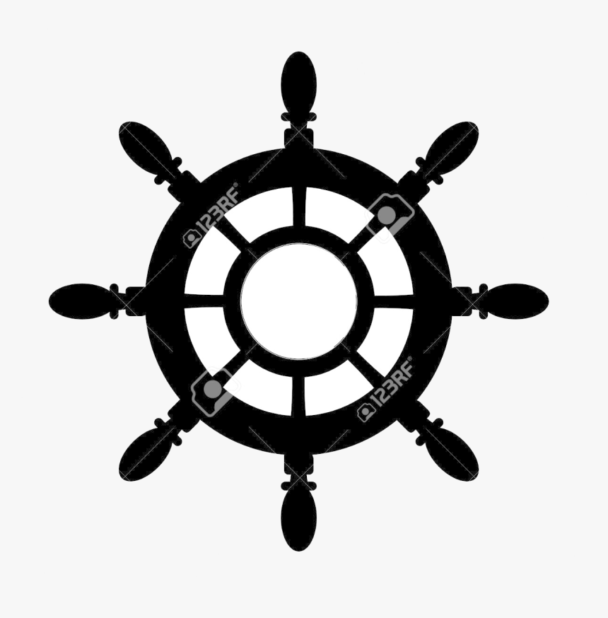 Ship Wheel Collection Of Ships Silhouette More Than - Ship Wheel Silhouette, HD Png Download