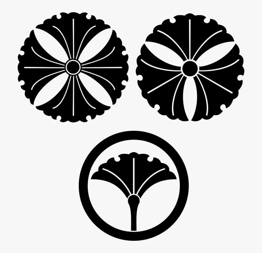 Flower,leaf,monochrome Photography - Japanese Motifs Png, Transparent Png
