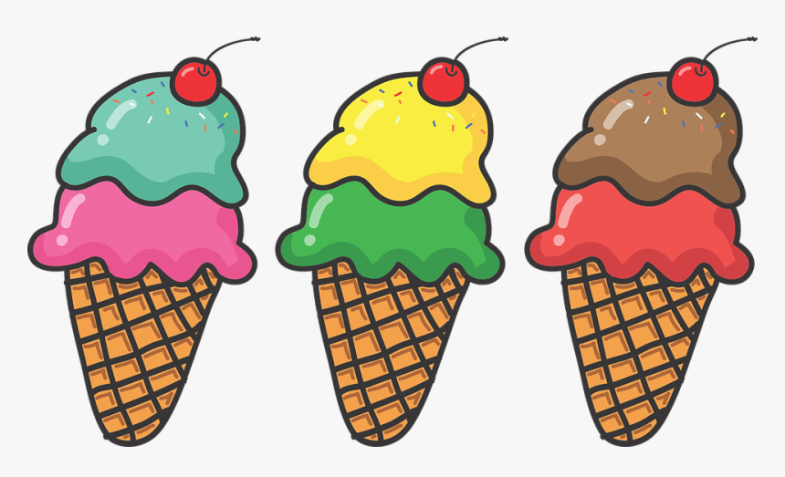 Sorvete, Sobremesa, Sabor Chocolate, Morango - Ice Cream Cones Clipart, HD Png Download