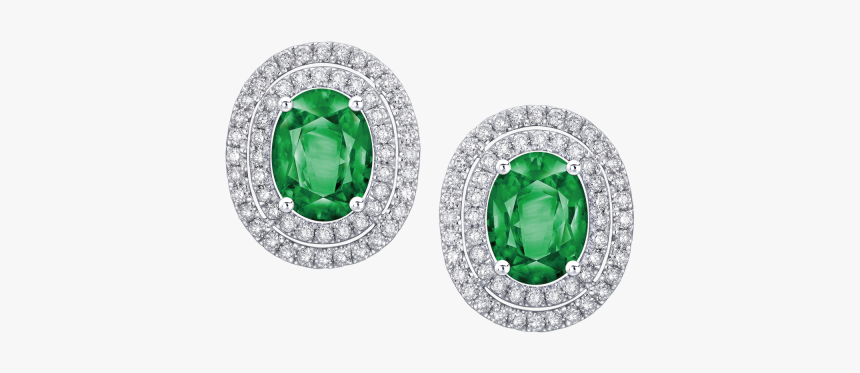 Diamond And Emerald Earrings In Png, Transparent Png