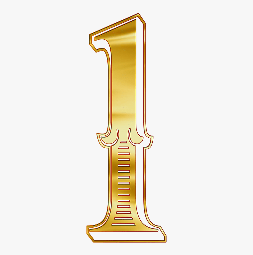Número Dorado 1 Clipart - Numero 1 Dorado Png, Transparent Png