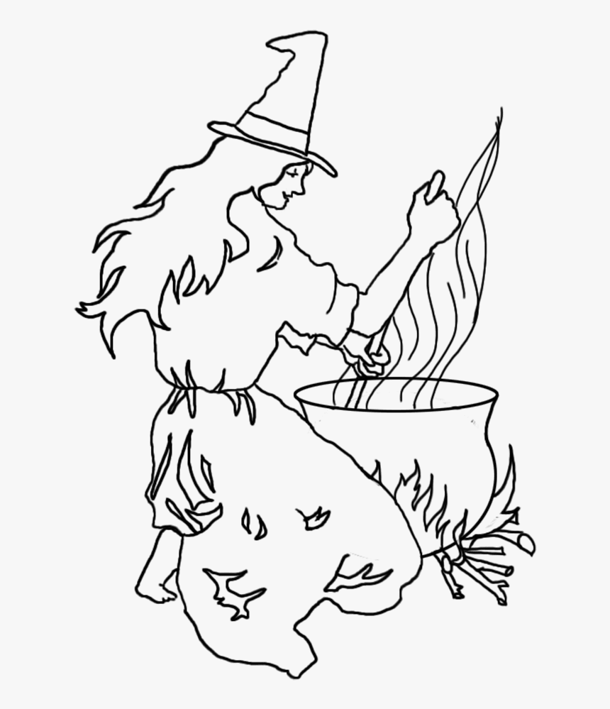 Cauldron Halloween Color Pages, HD Png Download