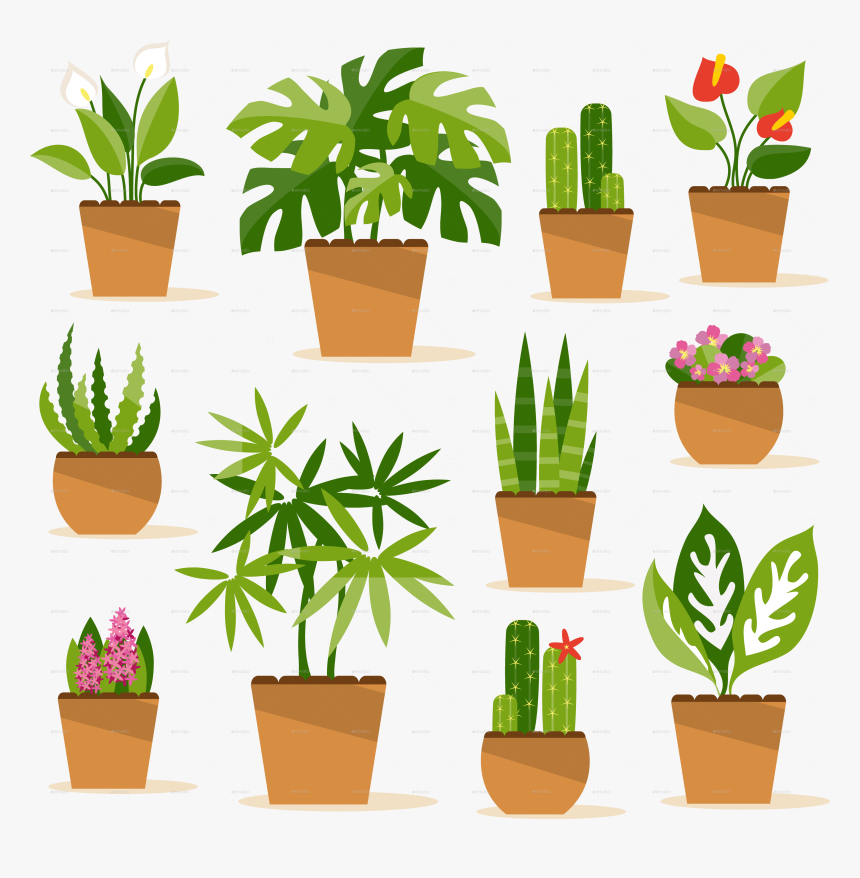 Indoor Potted Plant Png - Potted Plant Clip Art, Transparent Png