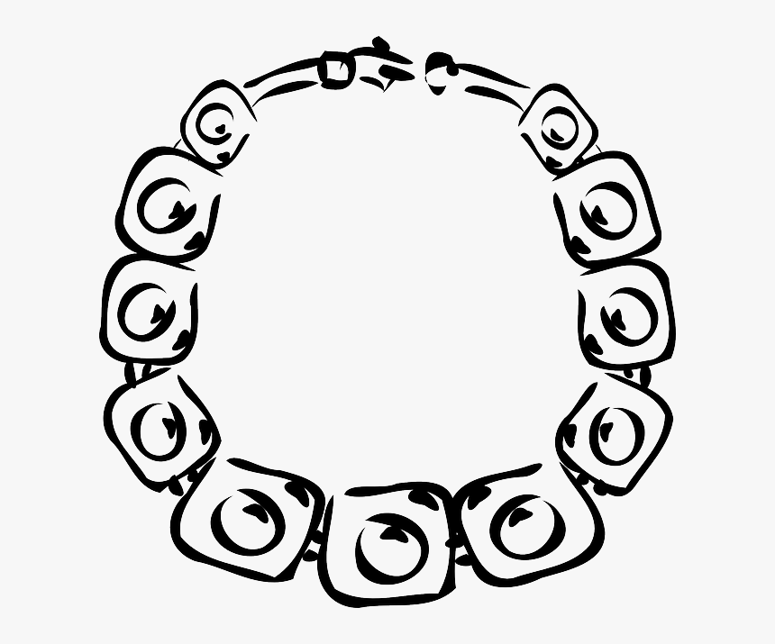 Black, Outline, Drawing, Lady, White, Cartoon, Page - Necklace Clip Art, HD Png Download