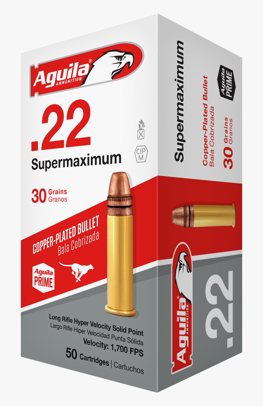 Aguila 22lr Ammunition Super Maximum 1b222298 30 Grain - .22 Long Rifle, HD Png Download