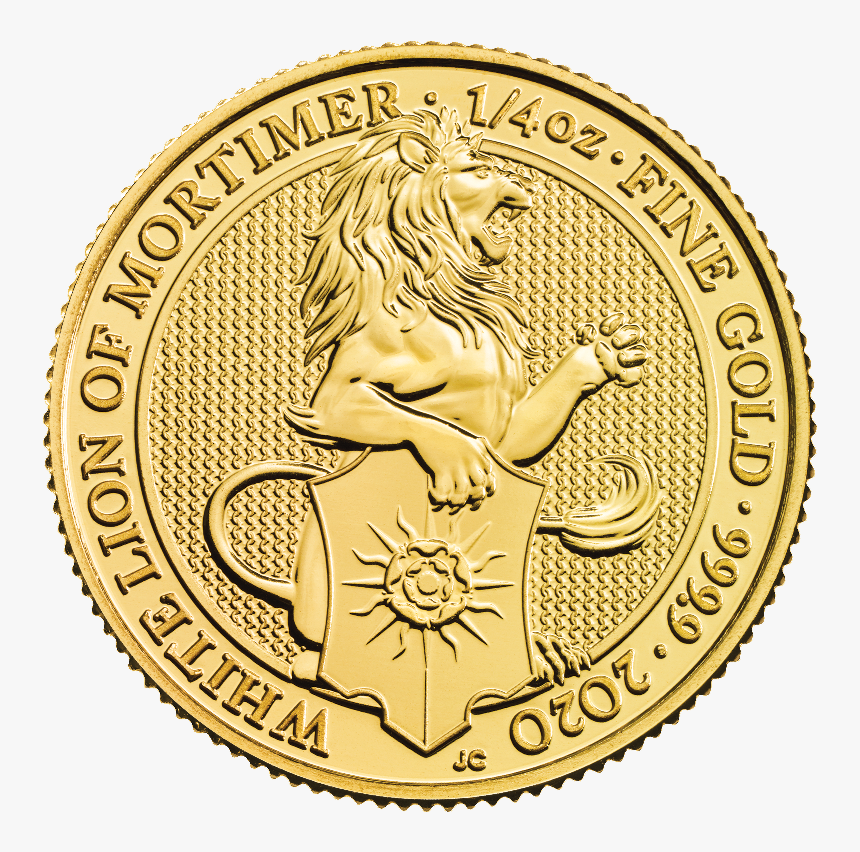 The Queen S Beasts The White Lion Of Mortimer 2020 - Queens Beasts Gold Coin, HD Png Download
