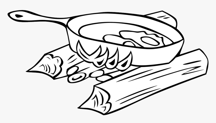 Graphic Free Camper Clipart Black White - Fry Clipart Black And White, HD Png Download