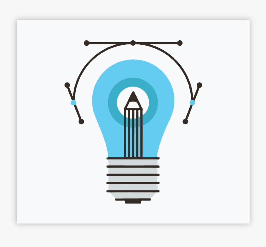 Creative Draw Creativity Design Lightbulb Idea Artistic - Illustration, HD Png Download
