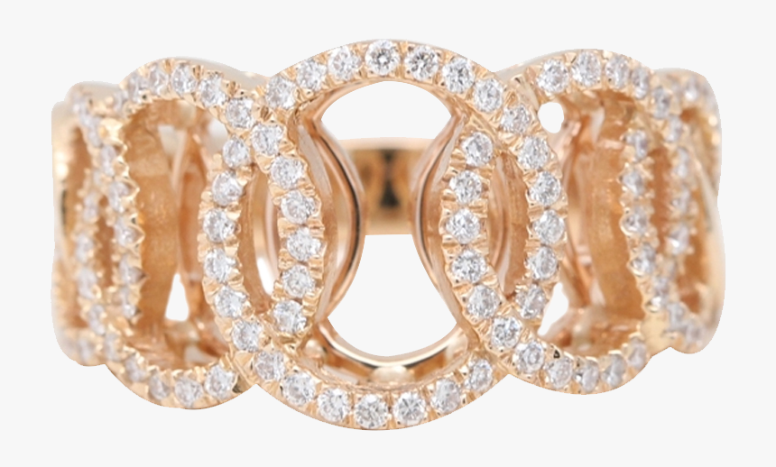 18k Rose Gold Round Diamond Multi-stone Prong Set Interlocked - Body Jewelry, HD Png Download