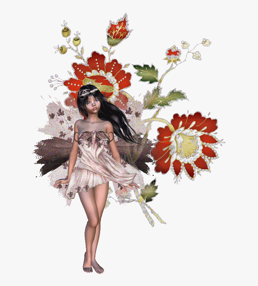 Fata Glitter Con Fiori - Artificial Flower, HD Png Download