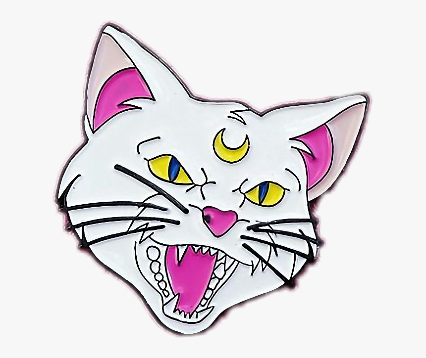 #vaporwave #aesthetic #grunge #90s #cat #tumblr #white - Cat Head Png Aesthetic, Transparent Png