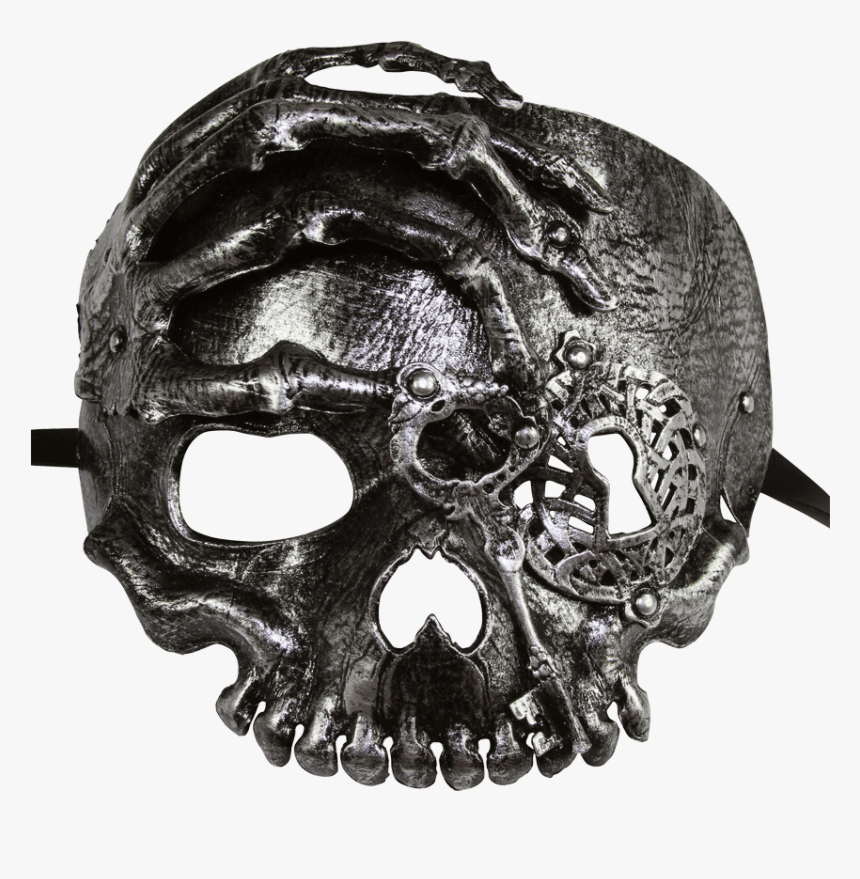 Silver Lock And Key Skull Mask - Skull, HD Png Download
