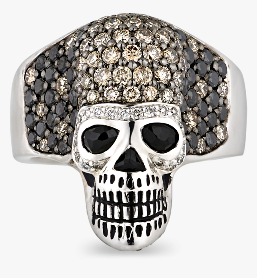 Diamond And Spinel Skull Ring - Skull, HD Png Download