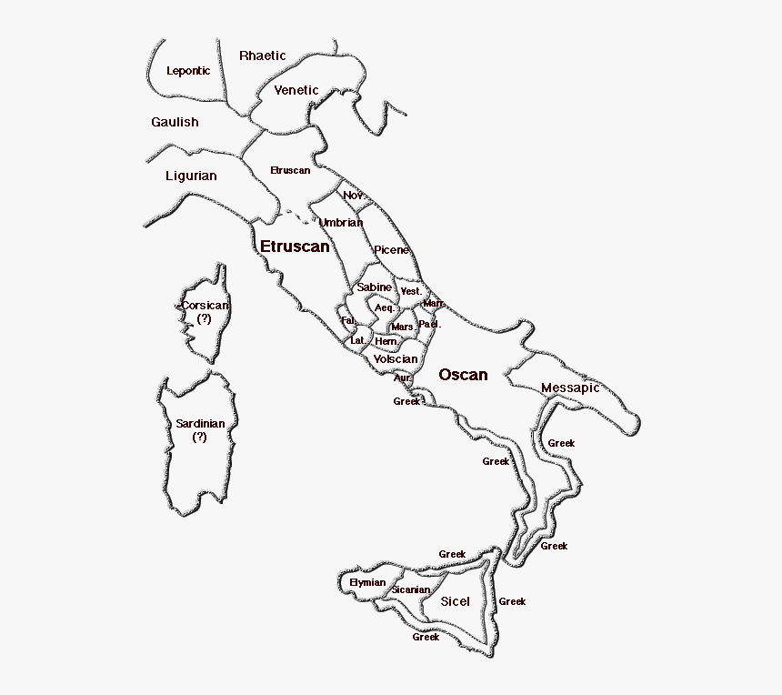 Vtlmap - Ancient Rome The Italian Peninsula, HD Png Download