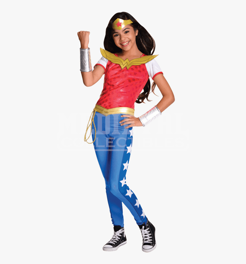 Deluxe Dc Superhero Girls Wonder Woman Costume - Wonder Woman Kids Costume, HD Png Download
