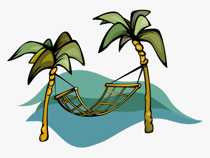 Palm Tree And Hammock Clipart Picture Transparent Library - Beach Hammock Clipart Transparent Background, HD Png Download