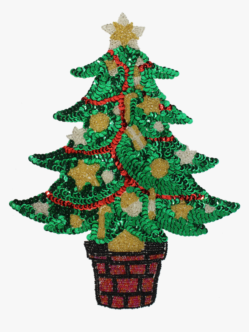 Sequin Beaded Applique Christmas, HD Png Download