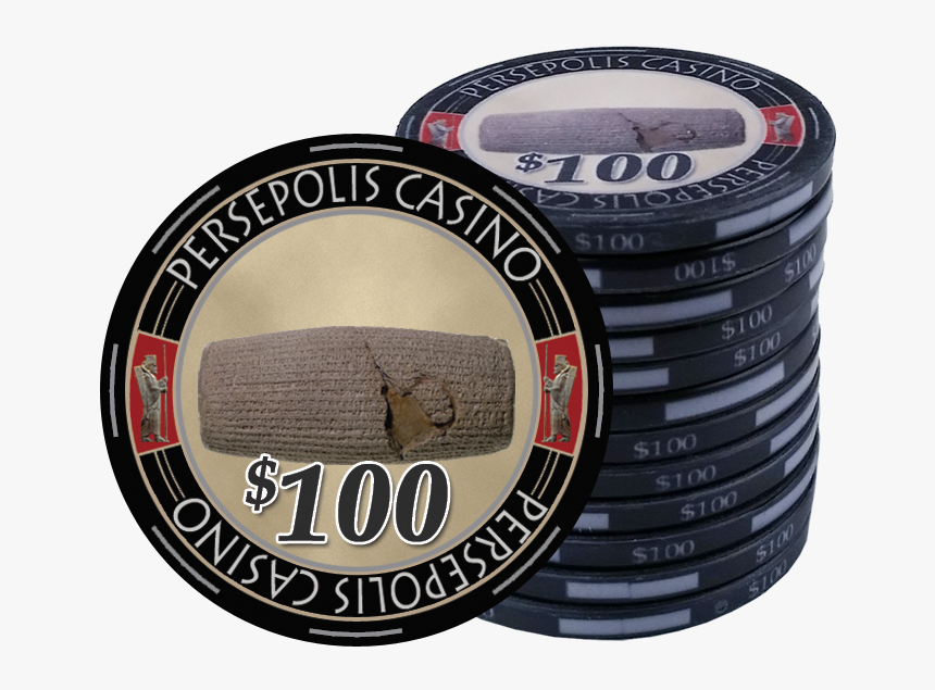 Persepolis Casino Black $100 Ceramic Poker Chip - Ceramic Poker Chip, HD Png Download