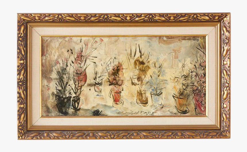 Pascal Cucaro Midcentury Still Life Of Potted Flowers - Picture Frame, HD Png Download