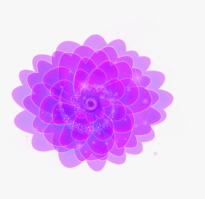 情人节浪漫唯美炫酷紫色荧光花卉效果元素高清图 - Fluorescence, HD Png Download