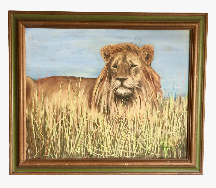 1980s Henri Bivens Original Lion Painting For Sale - Picture Frame, HD Png Download