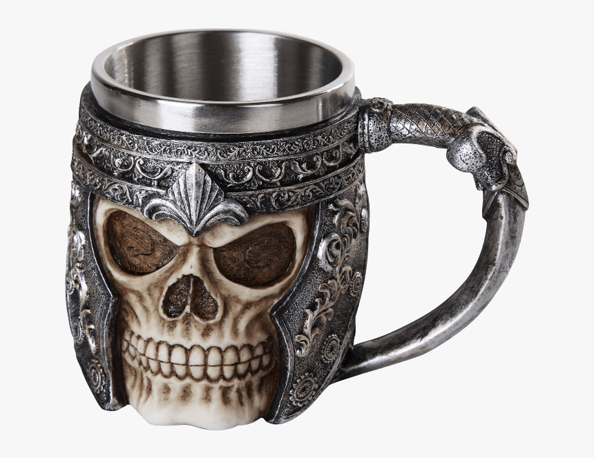 Skull Warrior Mug - Medieval Helmet Beer, HD Png Download