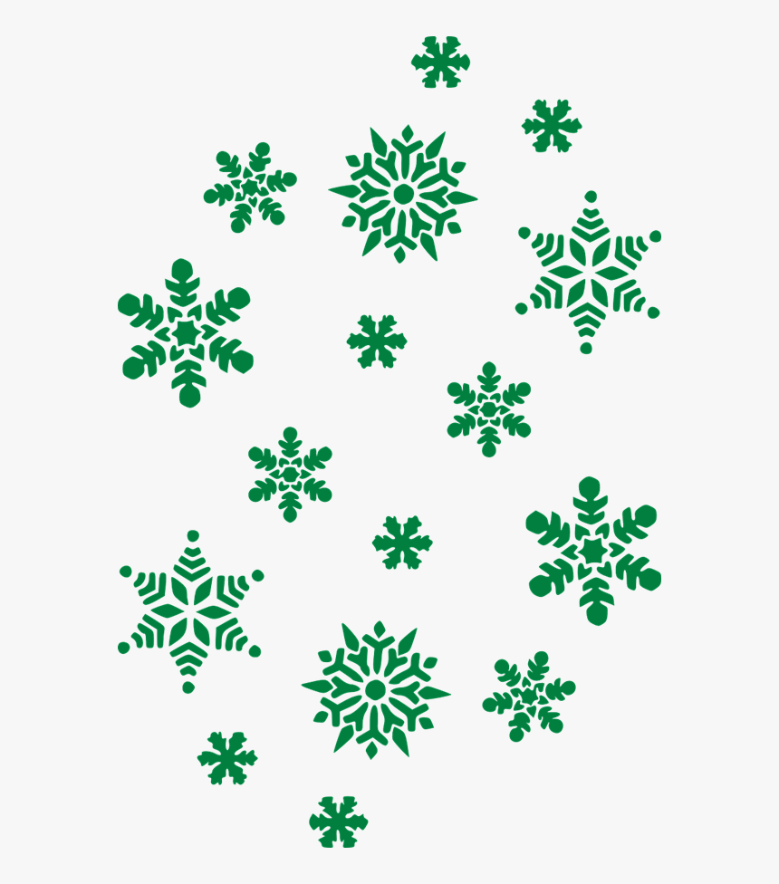Snowflake Clipart Green Png Black And White Library, Transparent Png