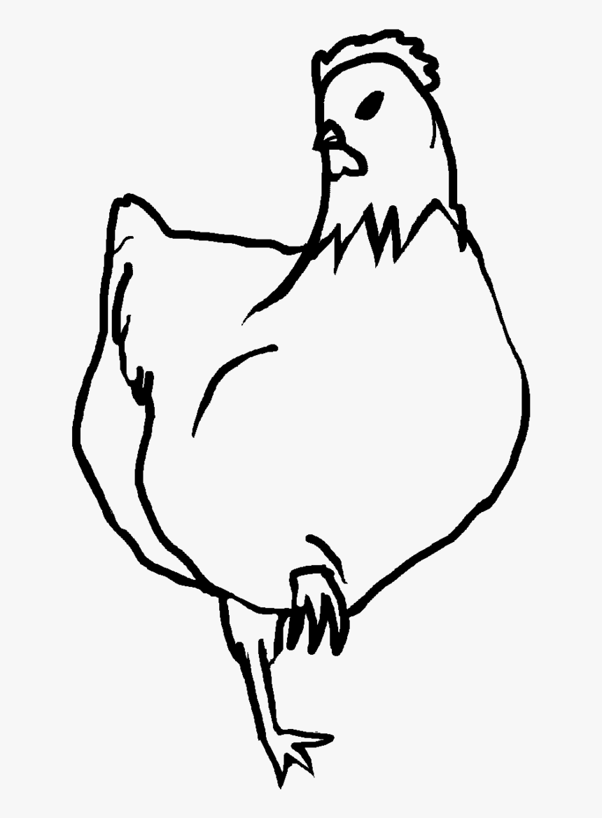 Chicken Lineart By Ipaddoodler On Clipart Library - Chicken Line Art, HD Png Download