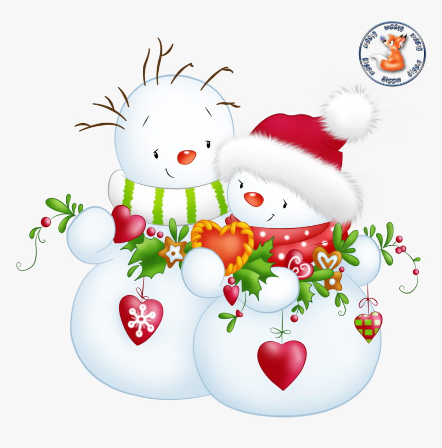Bonhommes De Neige Snowmen Schneemann Muñeco De Nieve - Gif Bisous Bonhomme De Neige, HD Png Download