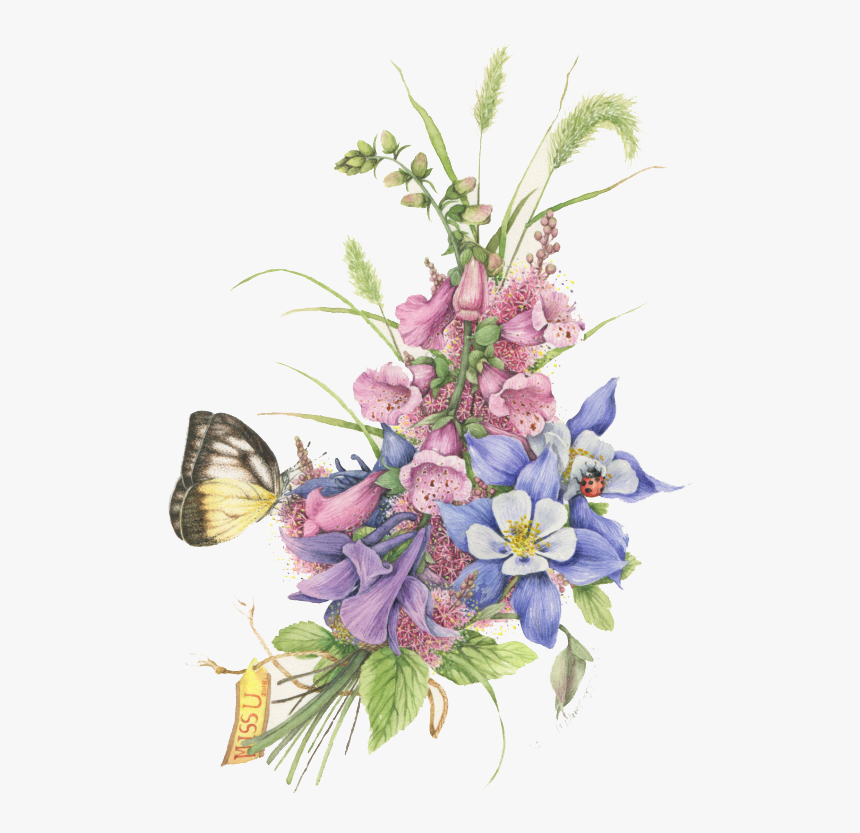 #boquet #bouquet #watercolor #watercolour #flowers - Bouquet, HD Png Download