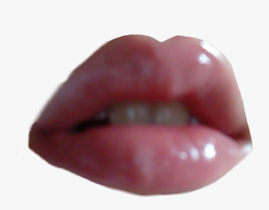 #lips #pink #pinkaesthetic #lipgloss #pinki - Tongue, HD Png Download