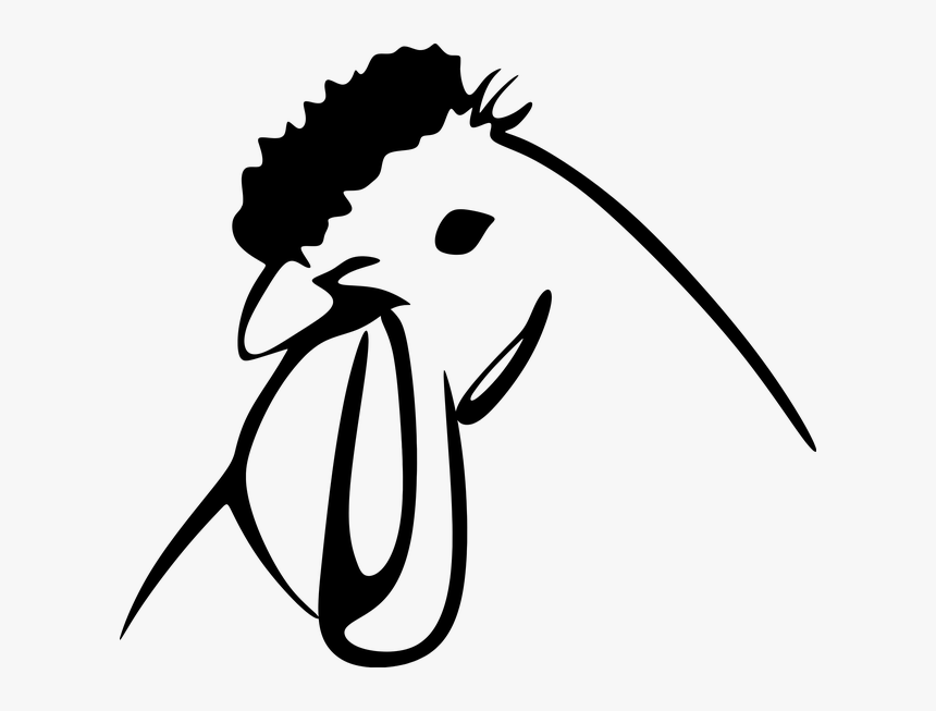 Animal, Barnyard, Chicken, Hen, Livestock, Rooster - Chicken Head Clipart Black And White, HD Png Download