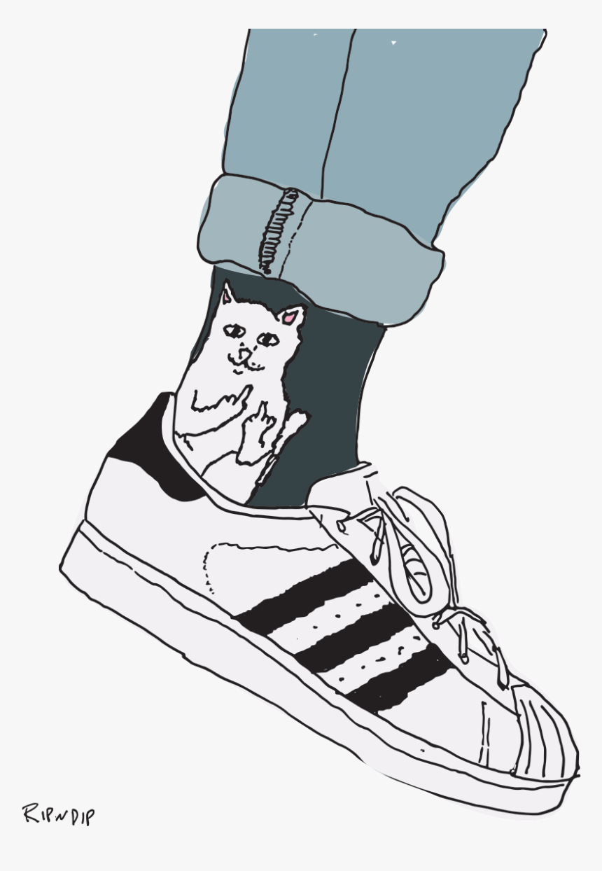 Middle Finger Cat Socks, HD Png Download
