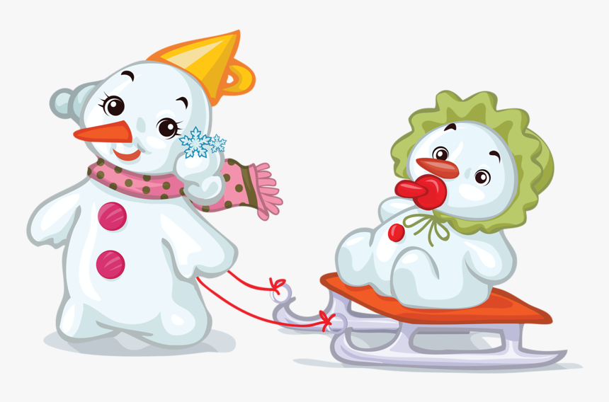 Cute Cartoon Snowman Clip, HD Png Download